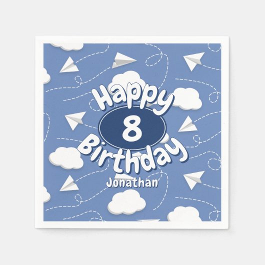 Serviette En Papier flying paper airplanes boy or girl birthday (Devant)