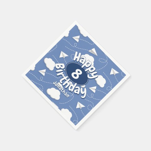 Serviette En Papier flying paper airplanes boy or girl birthday (Coin)