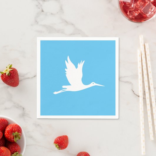 Serviette En Papier Flying white stork (En situation)