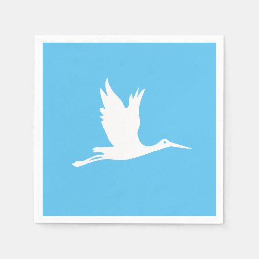 Serviette En Papier Flying white stork (Devant)