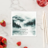 Serviette En Papier Foggy Mountain Pine Forest Mariage extérieur (En situation)