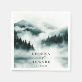 Serviette En Papier Foggy Mountain Pine Forest Mariage extérieur (Devant)