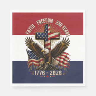 Serviette En Papier Foi et Liberté Art de l'Aigle Patriotique | 250 An