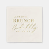 Serviette En Papier Foil Gold Brunch moderne et Fête des mariées Bubbl (Devant)