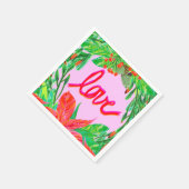 Serviette En Papier Foliage de Noël - Amour (Coin)