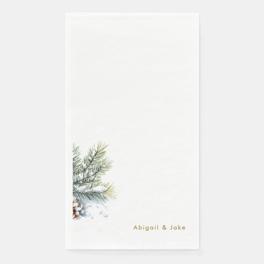 Serviette En Papier Foliage d'hiver Fête personnalisée (Devant)