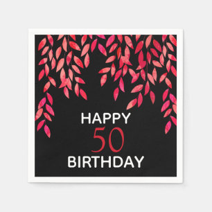Serviette En Papier Foliage rose chaud lors de la fête d'anniversaire 