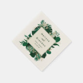 Serviette En Papier Foliage Tropical Dîner Mariage tendance verdoyant (Coin)