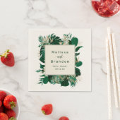 Serviette En Papier Foliage Tropical Dîner Mariage tendance verdoyant (En situation)