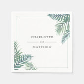 Serviette En Papier Foliage tropical Mariage personnalisé (Devant)