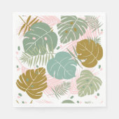 Serviette En Papier Foliage Tropical - Motif Monstère Et Feuille De Pa (Devant)