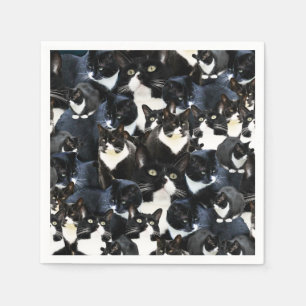 Serviette En Papier Folie de chats de Tuxedo