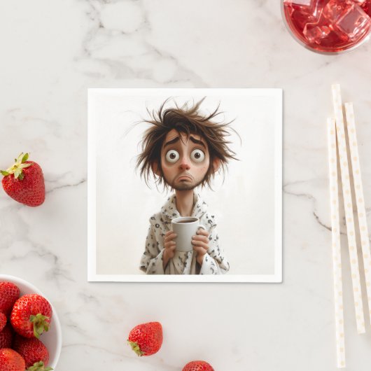 Serviette En Papier Folie du matin : Café d'abord, questions plus tard (En situation)