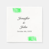 Serviette En Papier Folithe Palm Tree Vert Aquarelle Feuille Mariage (Devant)