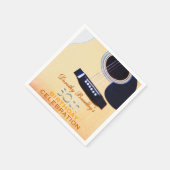 Serviette En Papier Folk Guitar 50e Anniversaire Papier de célébration (Coin)