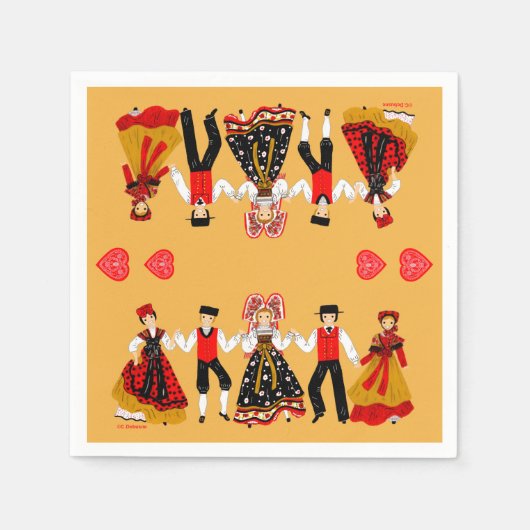 Serviette En Papier Folklore alsacien, France (Devant)