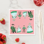 Serviette En Papier Folklore du CENTRE, France (En situation)