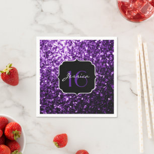 Serviette En Papier Foncé pourpre foncé brillant parties scintillant s