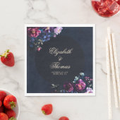 Serviette En Papier Foncé romantique Moody Florals gothique Noir Maria (En situation)