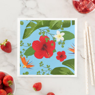 Serviette En Papier Fond de fleurs tropicales 12