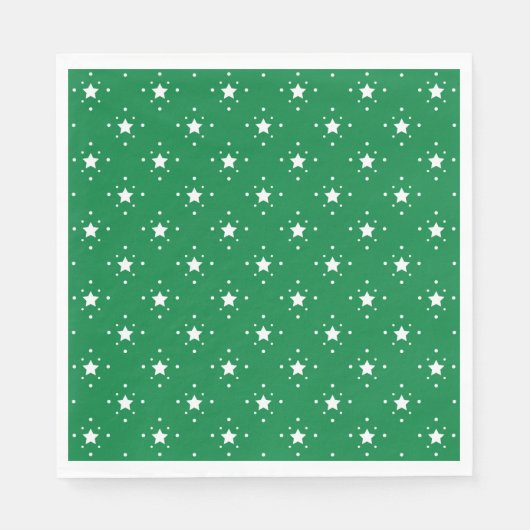 Serviette En Papier Fond de Noël vert étoilé (Devant)