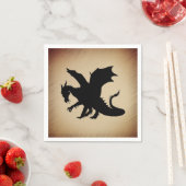 Serviette En Papier Fond rustique du Dragon noir (En situation)