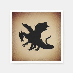 Serviette En Papier Fond rustique du Dragon noir