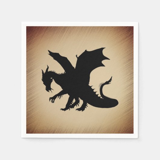 Serviette En Papier Fond rustique du Dragon noir (Devant)
