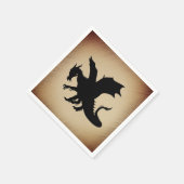 Serviette En Papier Fond rustique du Dragon noir (Coin)