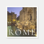 Serviette En Papier Fontaine de Trevi la nuit | Rome, Latium, Italie (Devant)