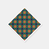 Serviette En Papier Fontaine Florale Arc-en-ciel Mandala Diamond Tile (Coin)