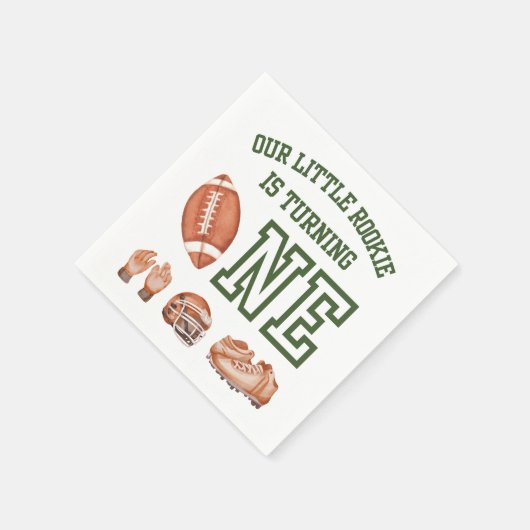 Serviette En Papier Football 1er Anniversaire Garçons Aquarelle (Coin)