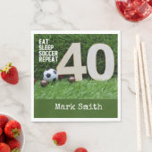 Serviette En Papier Football 40e anniversaire (En situation)