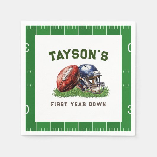 Serviette En Papier Football américain première année bas 1er annivers (Devant)