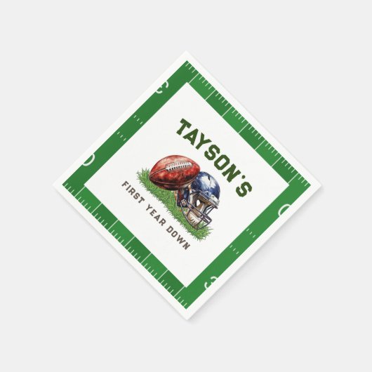 Serviette En Papier Football américain première année bas 1er annivers (Coin)