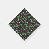 Serviette En Papier Football amusant sur le noir (Coin)