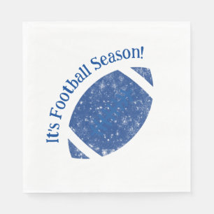 Serviette En Papier Football Blue et White Napkin
