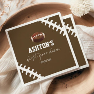 Serviette En Papier Football de première année Brown Fête d'anniversai