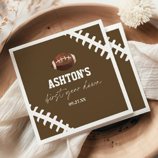 Serviette En Papier Football de première année Brown Fête d'anniversai