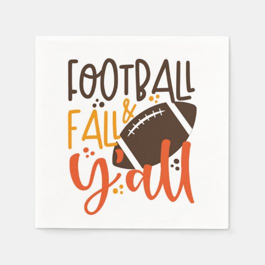 Serviette En Papier Football Fall & Y'all (Devant)