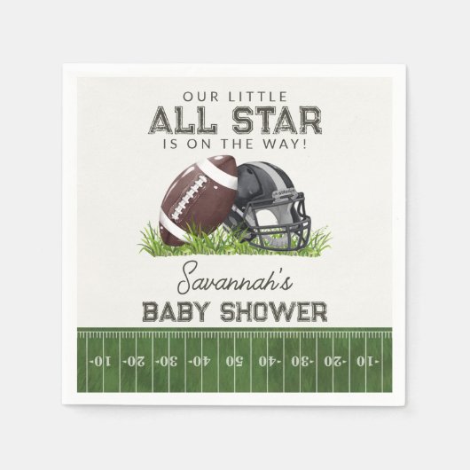 Serviette En Papier Football Little All Star Touchdown Baby Shower (Devant)