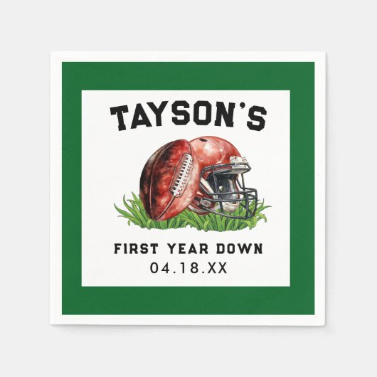 Serviette En Papier Football première année bas 1er anniversaire (Devant)