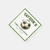 Serviette En Papier Football première année bas 1er anniversaire papie (Coin)