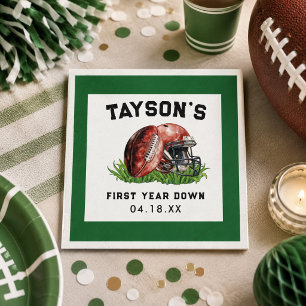 Serviette En Papier Football Première Année Down 1er Anniversaire