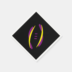 Serviette En Papier Football Purple/Gold-Yellow/Black Cocktail Serviet