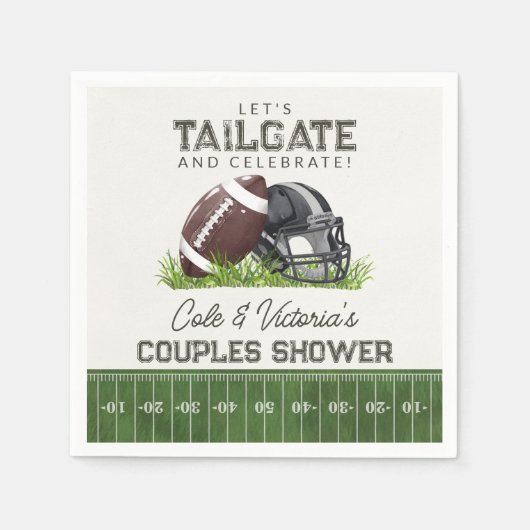 Serviette En Papier Football Tailgate & Celebrate Touchdown Couples (Devant)
