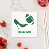 Serviette En Papier Football Vert Thématique Mariage Personnalisé Napk (En situation)