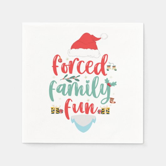 Serviette En Papier Forcé Famille Amusant Drôle Noël Matching Cadeau (Devant)