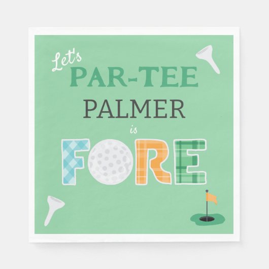 Serviette En Papier Fore, 4e anniversaire Par-tee Golf (Devant)