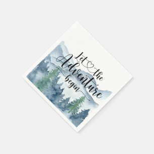 Serviette En Papier Forest Adventure Watercolor Mountains Baby shower